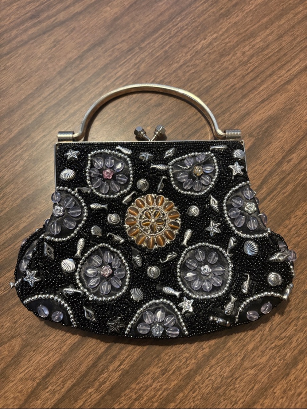 Nautical VINTAGE Style Beaded Purse - Picture 2 of 3